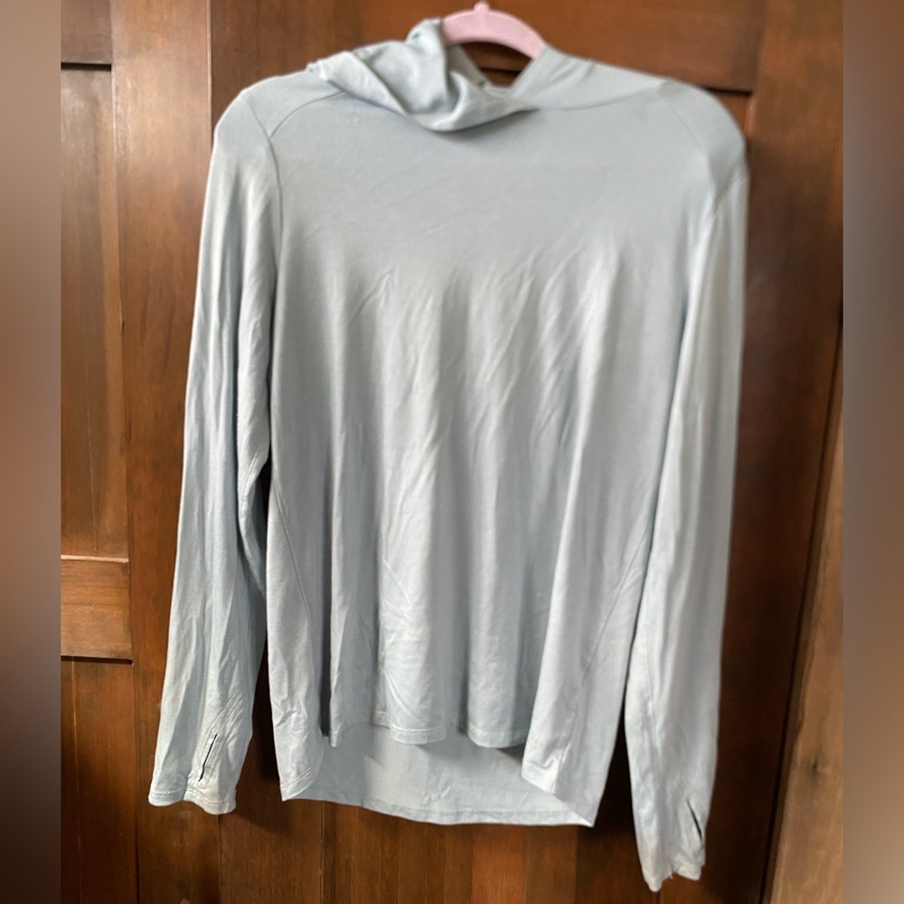 Light Gray Women's Hoodie Top - Casual Lightweight Pullover